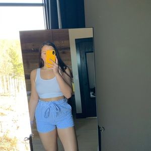Blue and white stripe shorts